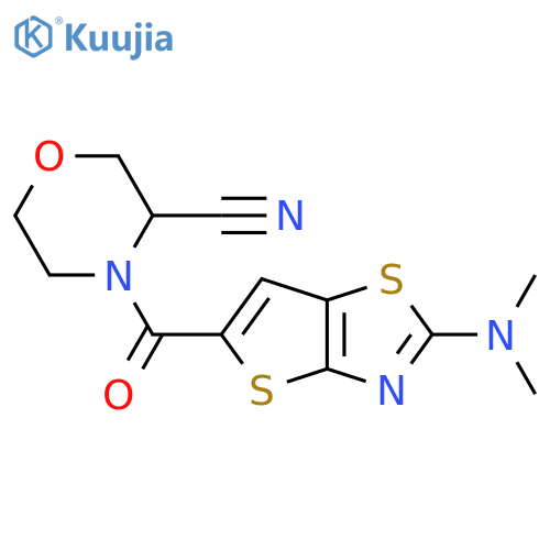 4-[2-(Dimethylamino)thieno[2,3-d][1,3]thiazole-5-carbonyl]morpholine-3-carbonitrile structure