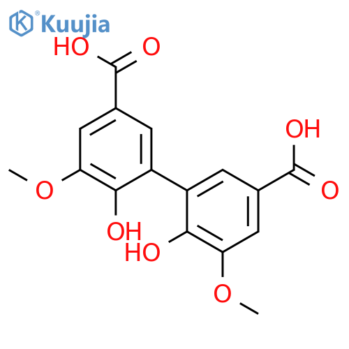 6,6'-Dihydroxy-5,5'-dimethoxybiphenyl-3,3'-dicarboxylic Acid structure