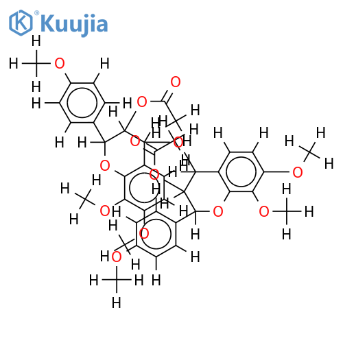 epioritin-(4beta->4)-epimesquitol-4alpha-ol hepta-O-methylether diacetate structure