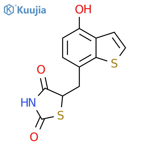 5-[(4-Hydroxy-1-benzothiophen-7-yl)methyl]-1,3-thiazolidine-2,4-dione structure