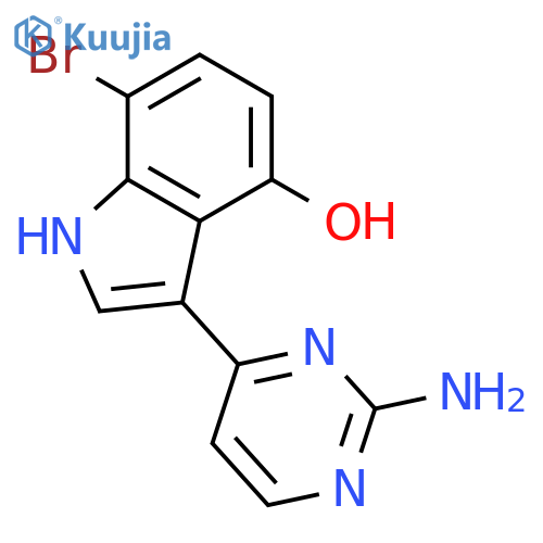 1H-Indol-4-ol, 3-(2-amino-4-pyrimidinyl)-7-bromo- structure