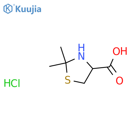 4-Thiazolidinecarboxylicacid, 2,2-dimethyl-, hydrochloride (1:1), (4S)- structure