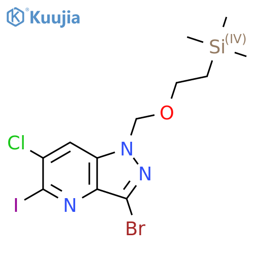 3-Bromo-6-chloro-5-iodo-1-((2-(trimethylsilyl)ethoxy)methyl)-1H-pyrazolo[4,3-B]pyridine structure