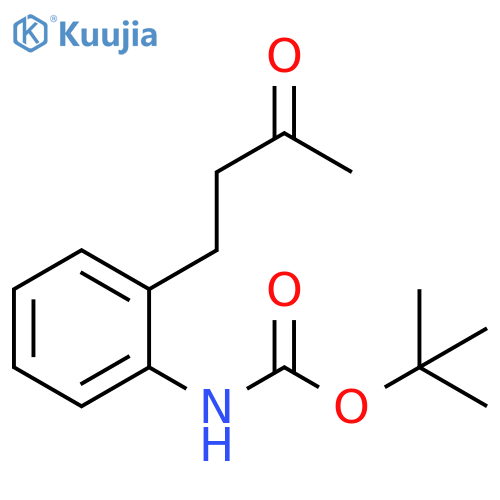 tert-butyl N-2-(3-oxobutyl)phenylcarbamate structure
