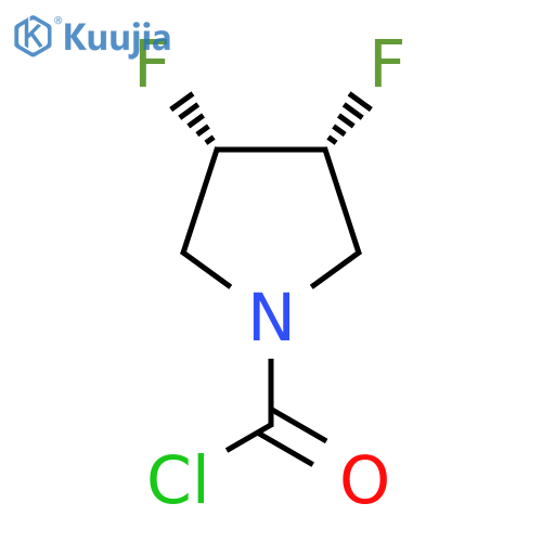 (3R,4S)-3,4-difluoropyrrolidine-1-carbonyl chloride structure