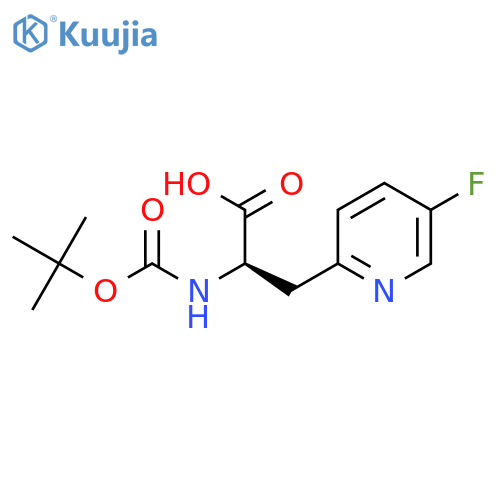 (2R)-2-(tert-butoxycarbonylamino)-3-(5-fluoro-2-pyridyl)propanoic acid structure