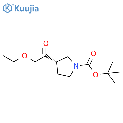 1-Pyrrolidinecarboxylic acid, 3-(2-ethoxyacetyl)-, 1,1-dimethylethyl ester, (3S)- structure