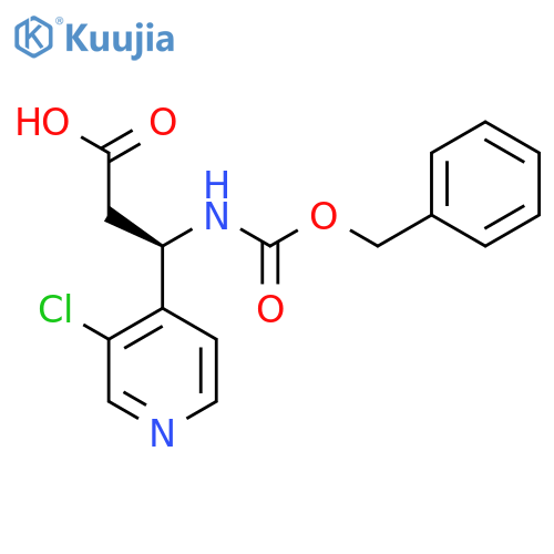 (3R)-3-{(benzyloxy)carbonylamino}-3-(3-chloropyridin-4-yl)propanoic acid structure