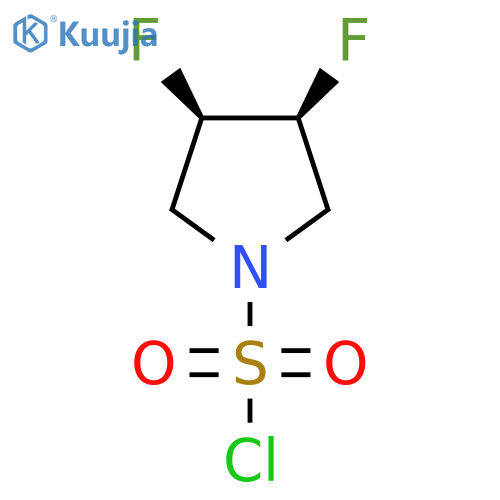 (3R,4S)-3,4-difluoropyrrolidine-1-sulfonyl chloride structure