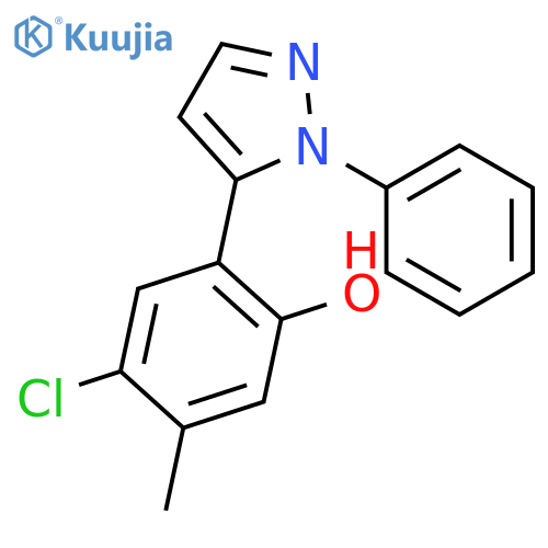 Phenol,4-chloro-5-methyl-2-(1-phenyl-1H-pyrazol-5-yl)- structure