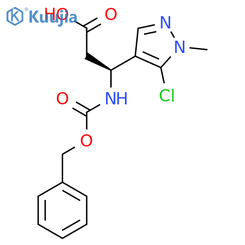 (3S)-3-{(benzyloxy)carbonylamino}-3-(5-chloro-1-methyl-1H-pyrazol-4-yl)propanoic acid structure