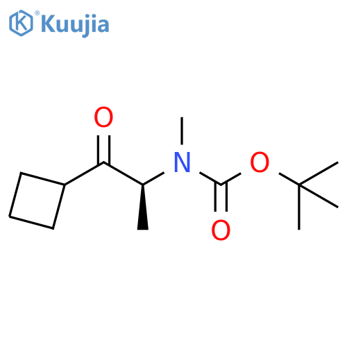 Carbamic acid, N-[(1S)-2-cyclobutyl-1-methyl-2-oxoethyl]-N-methyl-, 1,1-dimethylethyl ester structure