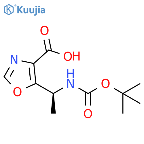4-Oxazolecarboxylic acid, 5-[(1S)-1-[[(1,1-dimethylethoxy)carbonyl]amino]ethyl]- structure