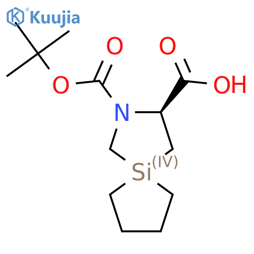 (3S)-2-[(2-methylpropan-2-yl)oxycarbonyl]-2-aza-5-silaspiro[4.4]nonane-3-carboxylic acid structure