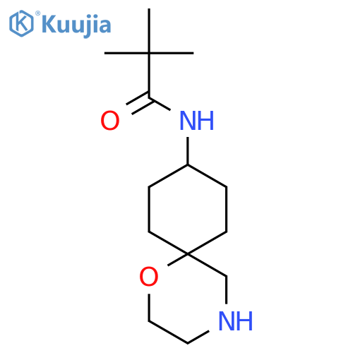 2,2-dimethyl-N-(6r,9r)-1-oxa-4-azaspiro5.5undecan-9-ylpropanamide structure