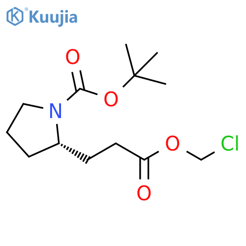 2-Pyrrolidinepropanoic acid, 1-[(1,1-dimethylethoxy)carbonyl]-, chloromethyl ester, (2S)- structure