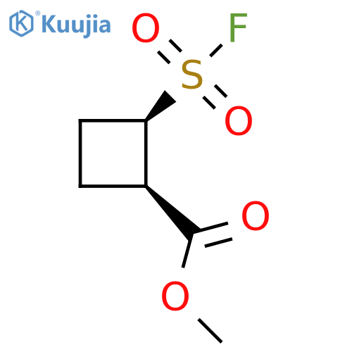 methyl (1R,2R)-2-(fluorosulfonyl)cyclobutane-1-carboxylate structure