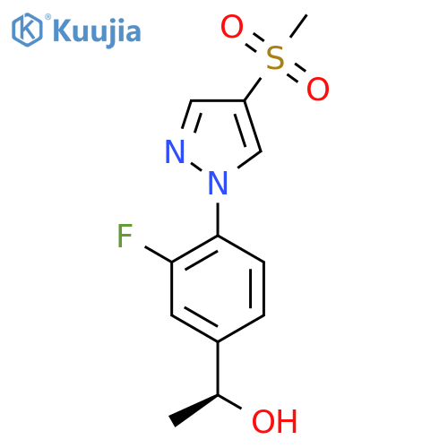 (1S)-1-3-fluoro-4-(4-methanesulfonyl-1H-pyrazol-1-yl)phenylethan-1-ol structure
