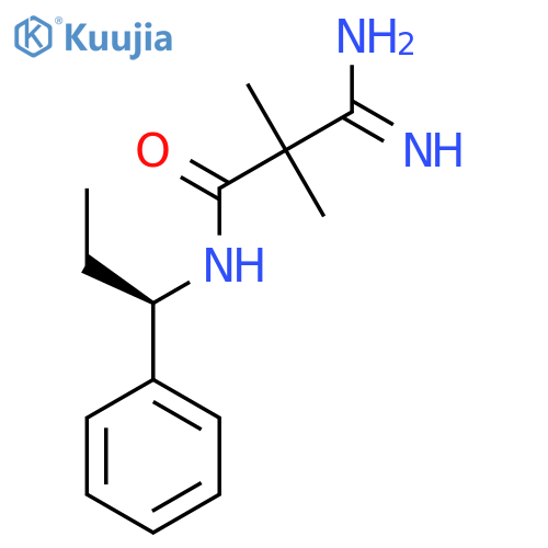 3-amino-3-imino-2,2-dimethyl-N-[(1R)-1-phenylpropyl]propanamide structure