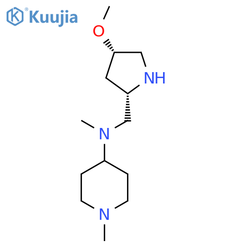 N-{[(2S,4S)-4-methoxypyrrolidin-2-yl]methyl}-N,1-dimethylpiperidin-4-amine structure