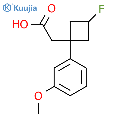 2-(1s,3r)-3-fluoro-1-(3-methoxyphenyl)cyclobutylacetic acid structure