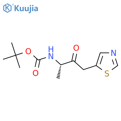 tert-butyl N-[(2S)-3-oxo-4-(1,3-thiazol-5-yl)butan-2-yl]carbamate structure