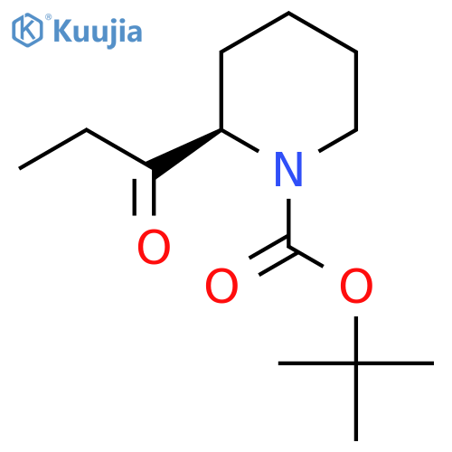 tert-butyl (2R)-2-propanoylpiperidine-1-carboxylate structure