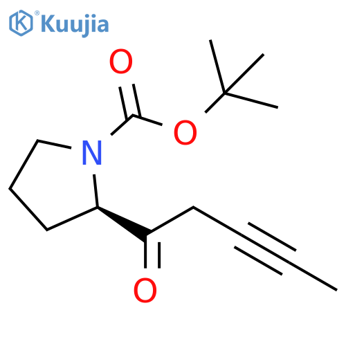 1-Pyrrolidinecarboxylic acid, 2-(1-oxo-3-pentyn-1-yl)-, 1,1-dimethylethyl ester, (2R)- structure