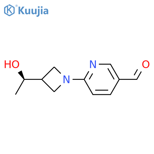 6-{3-[(1R)-1-hydroxyethyl]azetidin-1-yl}pyridine-3-carbaldehyde structure