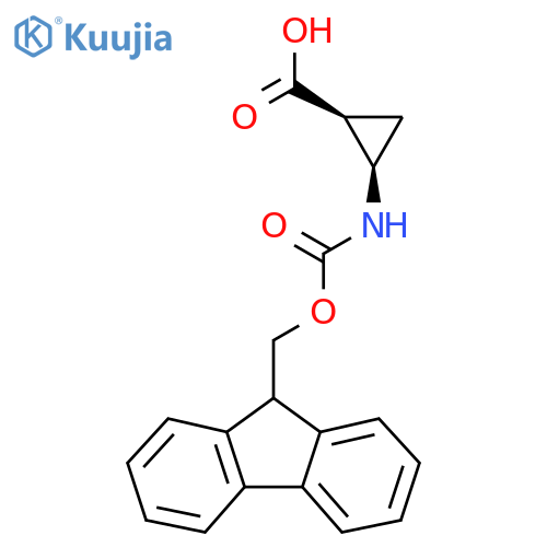 (1S,2R)-2-({[(9H-fluoren-9-yl)methoxy]carbonyl}amino)cyclopropane-1-carboxylic acid structure