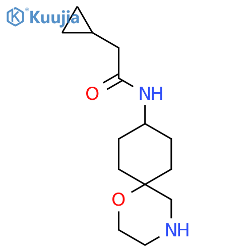 2-cyclopropyl-N-(6r,9r)-1-oxa-4-azaspiro5.5undecan-9-ylacetamide structure