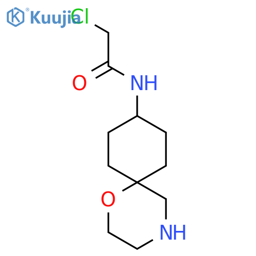 2-chloro-N-(6r,9r)-1-oxa-4-azaspiro5.5undecan-9-ylacetamide structure