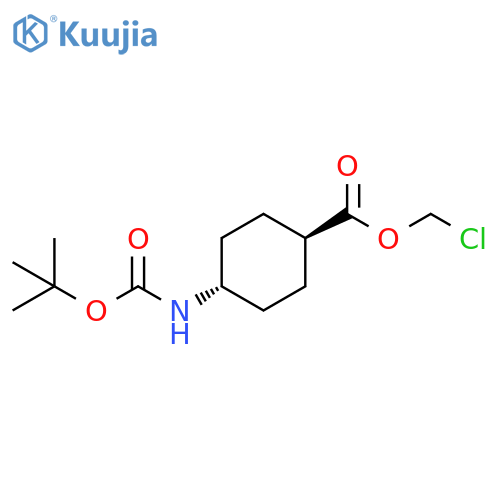 Chloromethyl (1r,4r)-4-{[(tert-butoxy)carbonyl]amino}cyclohexane-1-carboxylate structure