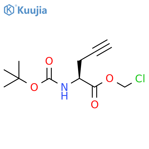 4-Pentynoic acid, 2-[[(1,1-dimethylethoxy)carbonyl]amino]-, chloromethyl ester, (2S)- structure