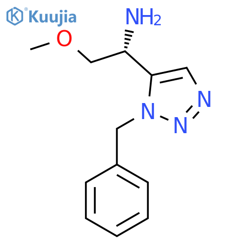 (1R)-1-(1-benzyl-1H-1,2,3-triazol-5-yl)-2-methoxyethan-1-amine structure