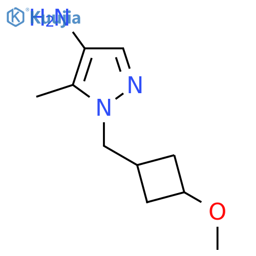 5-methyl-1-{(1s,3s)-3-methoxycyclobutylmethyl}-1H-pyrazol-4-amine structure