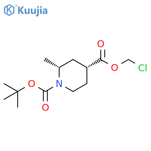 1,4-Piperidinedicarboxylic acid, 2-methyl-, 4-(chloromethyl) 1-(1,1-dimethylethyl) ester, (2R,4R)- structure