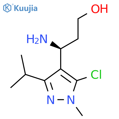 (3S)-3-amino-3-5-chloro-1-methyl-3-(propan-2-yl)-1H-pyrazol-4-ylpropan-1-ol structure