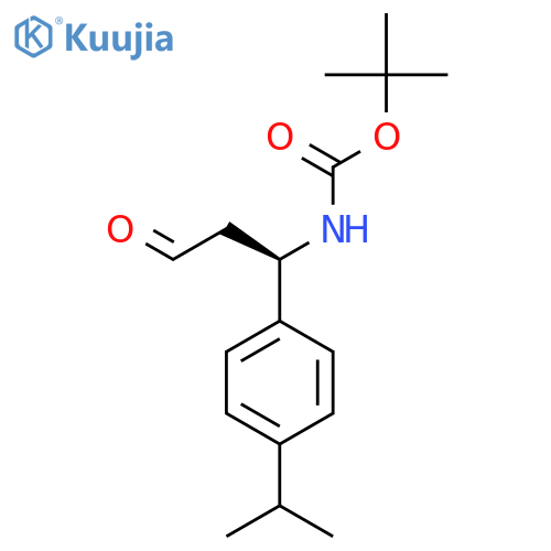 tert-butyl N-(1R)-3-oxo-1-4-(propan-2-yl)phenylpropylcarbamate structure