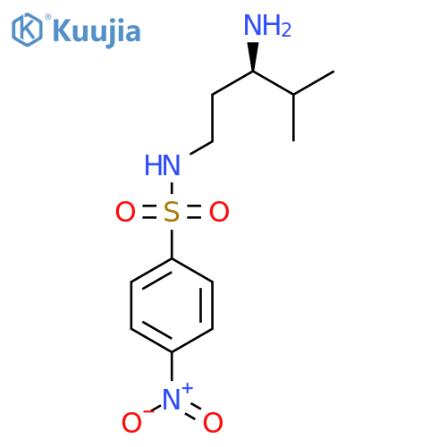 N-(3R)-3-amino-4-methylpentyl-4-nitrobenzene-1-sulfonamide structure