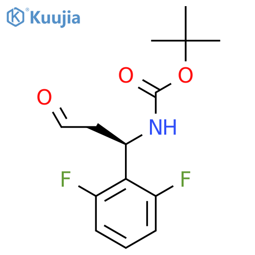 tert-butyl N-(1R)-1-(2,6-difluorophenyl)-3-oxopropylcarbamate structure