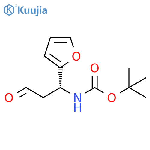 tert-butyl N-(1R)-1-(furan-2-yl)-3-oxopropylcarbamate structure