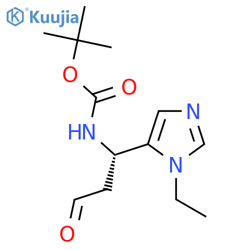 tert-butyl N-(1S)-1-(1-ethyl-1H-imidazol-5-yl)-3-oxopropylcarbamate structure
