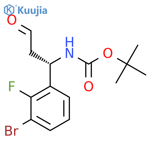 tert-butyl N-(1S)-1-(3-bromo-2-fluorophenyl)-3-oxopropylcarbamate structure