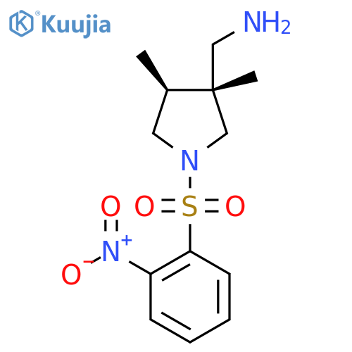 1-[(3R,4S)-3,4-dimethyl-1-(2-nitrobenzenesulfonyl)pyrrolidin-3-yl]methanamine structure