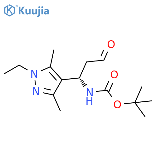 tert-butyl N-(1S)-1-(1-ethyl-3,5-dimethyl-1H-pyrazol-4-yl)-3-oxopropylcarbamate structure