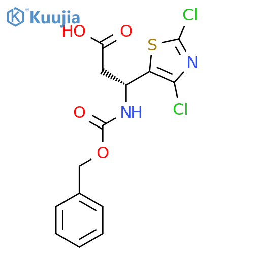 (3R)-3-{(benzyloxy)carbonylamino}-3-(dichloro-1,3-thiazol-5-yl)propanoic acid structure