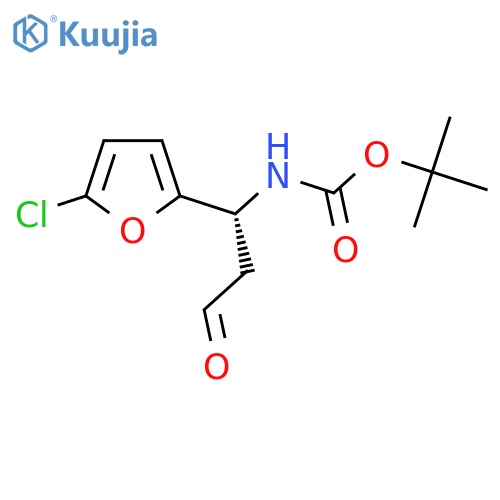 tert-butyl N-(1R)-1-(5-chlorofuran-2-yl)-3-oxopropylcarbamate structure