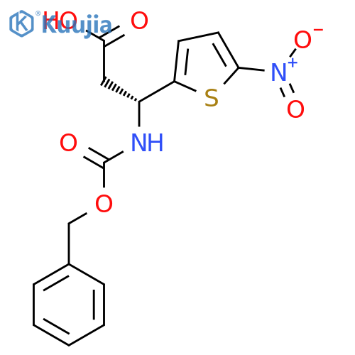 (3R)-3-{(benzyloxy)carbonylamino}-3-(5-nitrothiophen-2-yl)propanoic acid structure