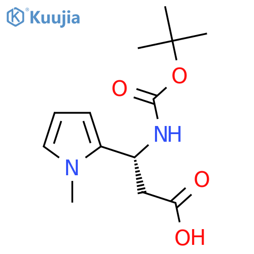 (3R)-3-{(tert-butoxy)carbonylamino}-3-(1-methyl-1H-pyrrol-2-yl)propanoic acid structure
